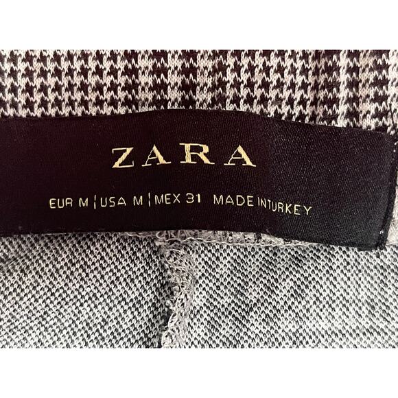 ZARA WOMEN'S Stronger Than Fear PLAID DRAWSTRING PANTS TROUSERS SIZE M - Picture 4 of 14